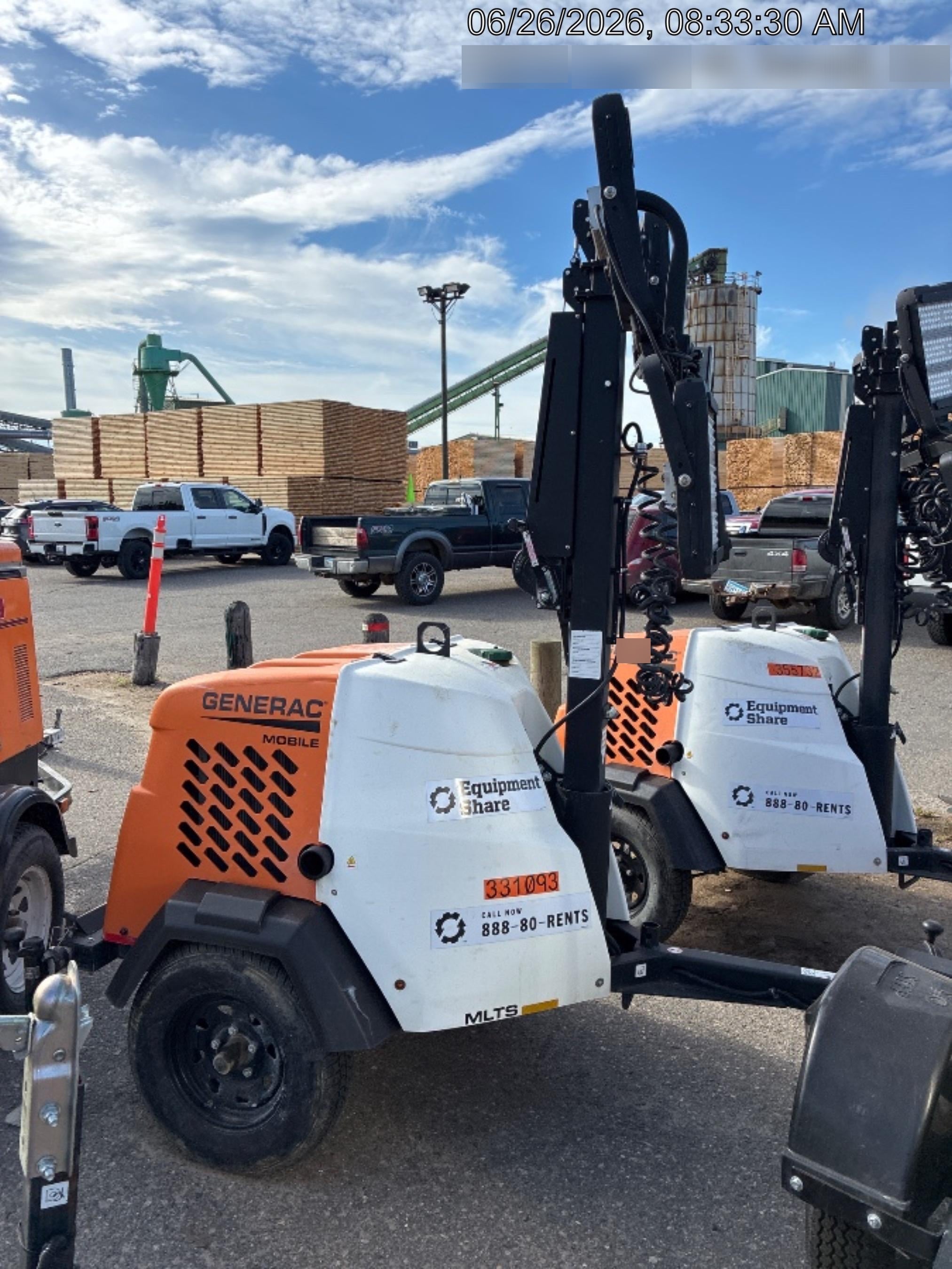 2023 Generac MLT2 Diesel, Flex Switch 120V Input, Powerzone Controller, (4) 320W LED Lights, 4kW Generator, 39.9 Gal Fuel Tank, 2" Ball, T3