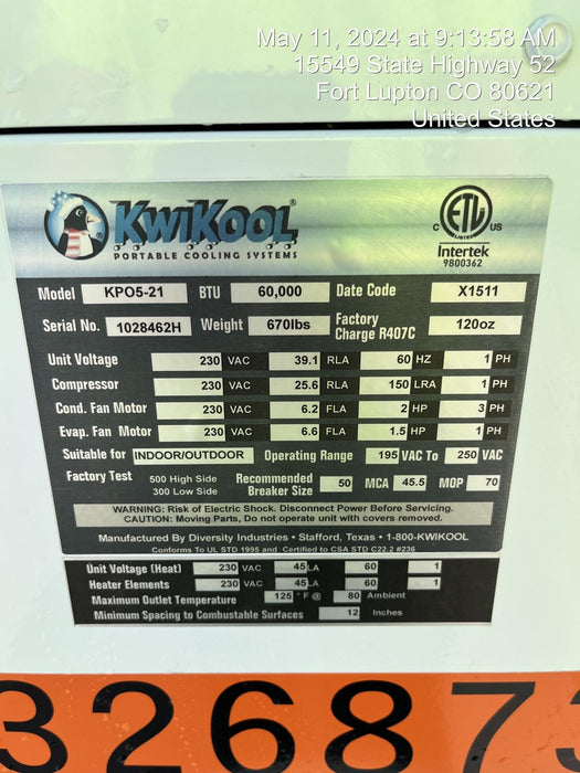 2023 KWIKOOL KPO5-21H