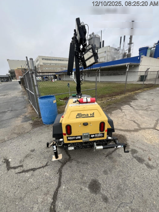 2022 Allmand NLV3GR (4) LED Light Fixture 350W, 23' Vertical Mast, 3kW Prime, Towable, Deep Sea L401, Leveling Jacks, Yanmar T4F 5.8hp