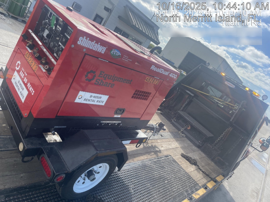 2024 Shindaiwa DGW400DML Kubota D902 Engine, 23 HP, Dual Op Welder, Wire, Arc, Droop Stick, Tig, and CC Stick Functionality, Simulphase, 3 Phase and 1 Phase Gen Output, Single Axle NB Trlr, Slr Trckl Chrg 12V 12W, Fire Ext, T3