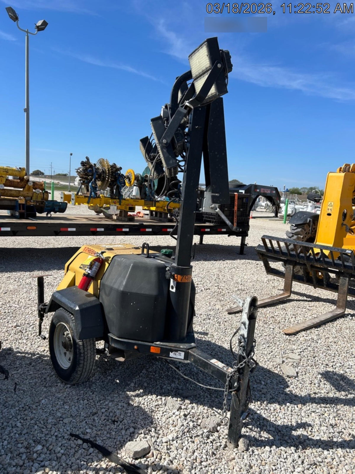 Allmand NLV3GR (4) LED Light Fixture 350W, 23' Vertical Mast, 3kW Prime, Towable, Deep Sea L401, Leveling Jacks, Yanmar T4F 5.8hp