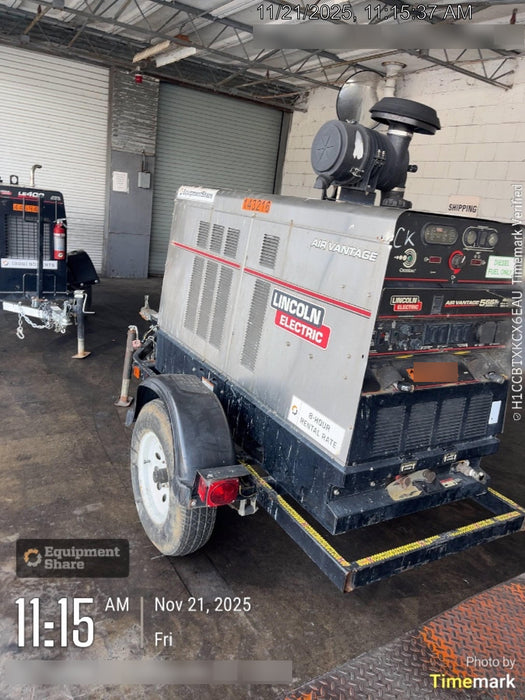 2021 Lincoln Electric Air Vantage 566 Air Vantage 566X Ready Pak 3 (includes trailer, cable rack, fender light kit); no telematics