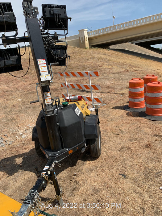 2022 Allmand NLV3GR (4) LED Light Fixture 350W, 23' Vertical Mast, 3kW Prime, Towable, Deep Sea L401, Leveling Jacks, Yanmar T4F 5.8hp