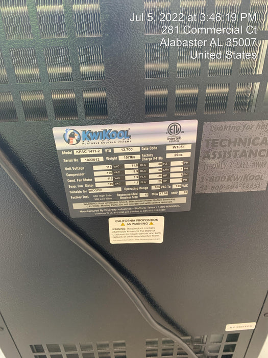 2022 KWIKOOL KPAC1411-2