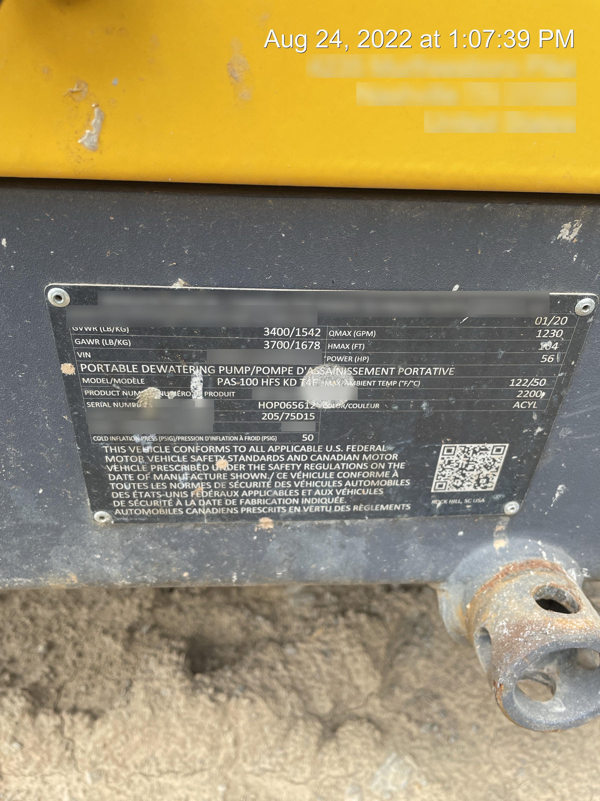 2020 ATLAS COPCO PAS 100 HF CS Enclosed