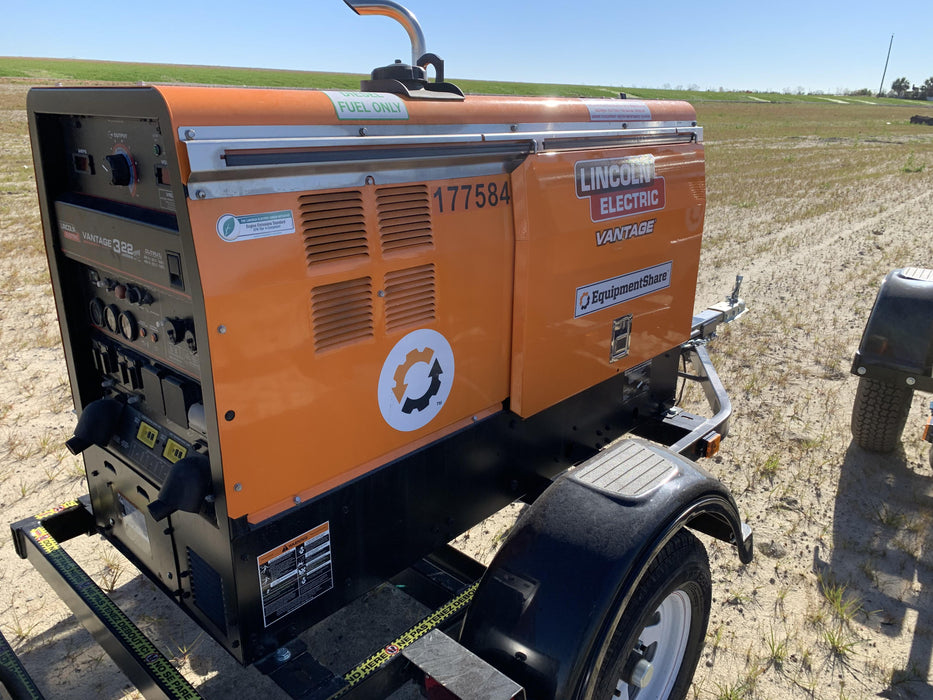 2021 Lincoln Electric Vantage 322 Vantage 322 Ready Pak 3 w/ Decals, ORANGE (includes trailer, cable rack, fender light kit) NO Telematics
