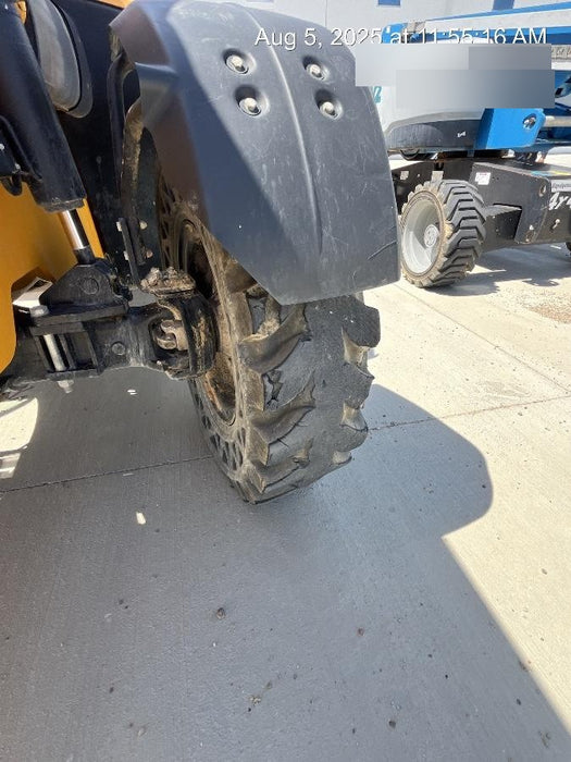 2019 JCB 510-56 Enclosed Cab, 74 HP, Solid Tires, Worklights, Beacon, Aux Hydraulics, Lifting Eye w/66" Carriage/60" Forks