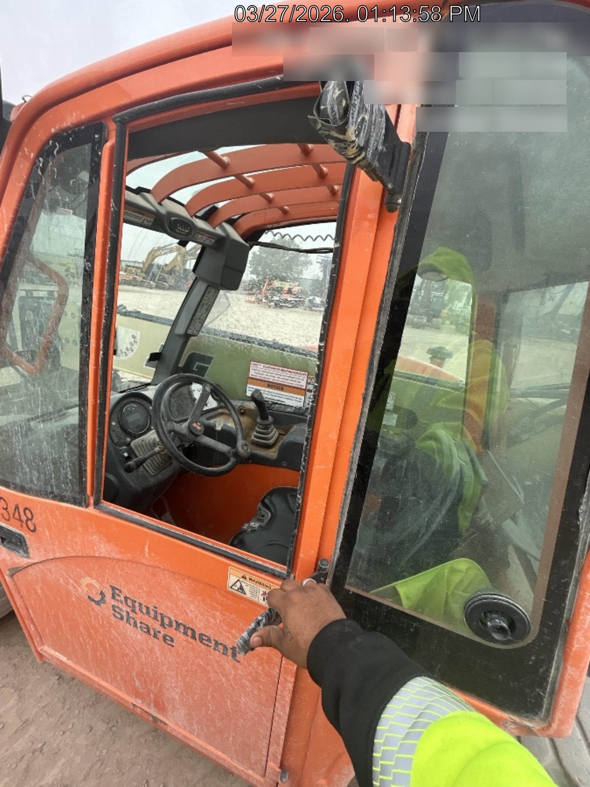 2020 JLG G5-18A Cab/Heat/Air, NM Solid Tires, Beacon w/48" Carriage, 48" Pallet Forks