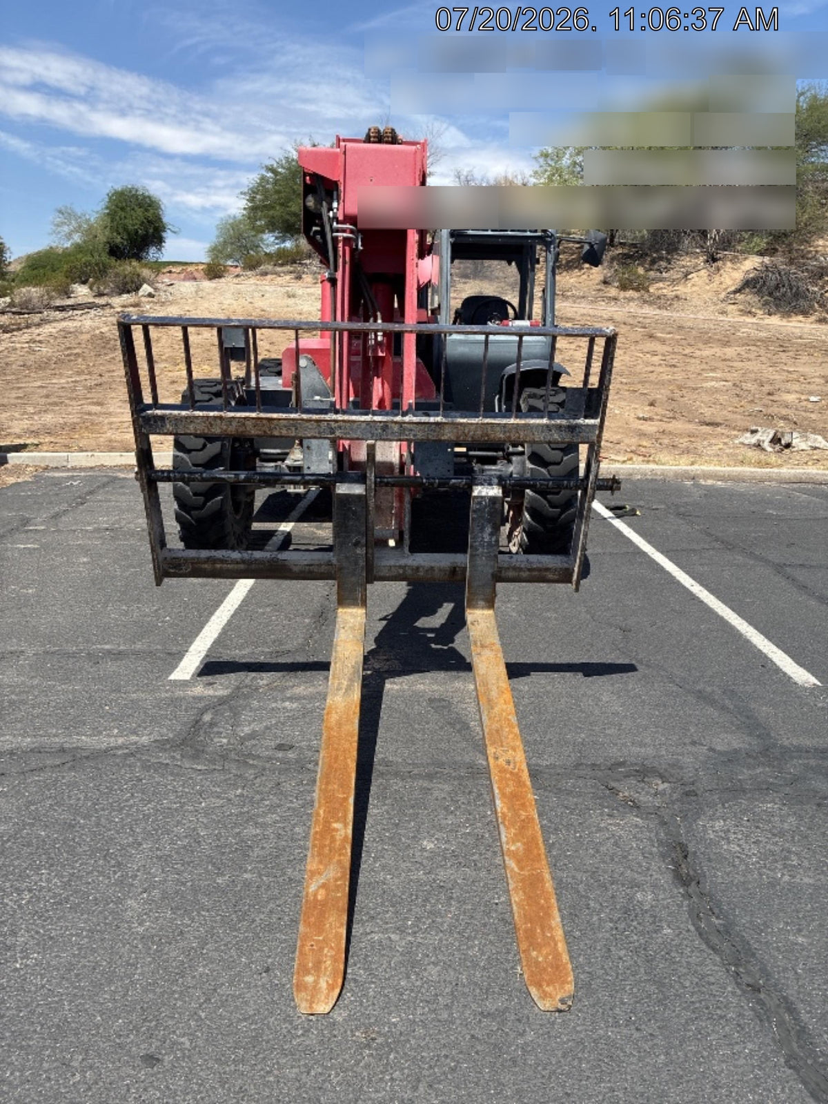 2018 Manitou MTA8044 MTA 8044 - 74 HP T4, Canopy, Worklights/Strobe, Beacon, 66" Carriage, 48" Forks, Solid Tires, Lift Hook, Aux Hydraulics