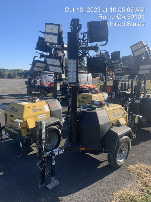 2022 Allmand NLV3GR (4) LED Light Fixture 350W, 23' Vertical Mast, 3kW Prime, Towable