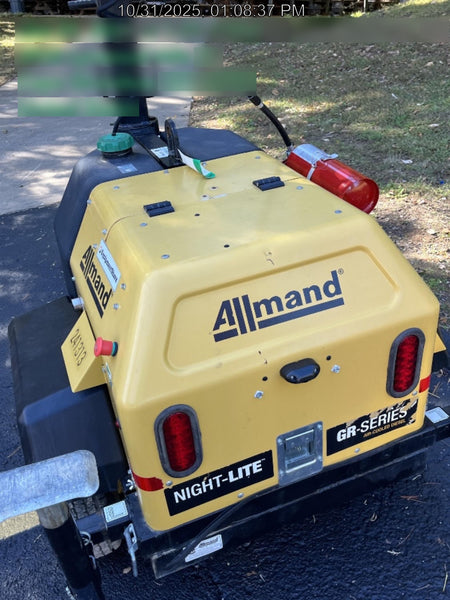 2022 Allmand NLV3GR (4) LED Light Fixture 350W, 23' Vertical Mast, 3kW Prime, Towable, Deep Sea L401, Leveling Jacks, Yanmar T4F 5.8hp