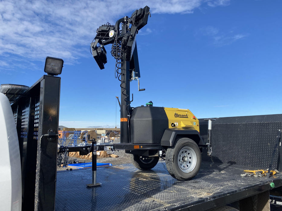 2022 Allmand NLV3GR (4) LED Light Fixture 350W, 23' Vertical Mast, 3kW Prime, Towable, ES Decals, T3