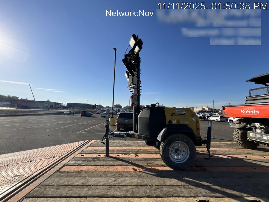 2022 Allmand NLV3GR (4) LED Light Fixture 350W, 23' Vertical Mast, 3kW Prime, Towable, Deep Sea L401, Leveling Jacks, Yanmar T4F 5.8hp