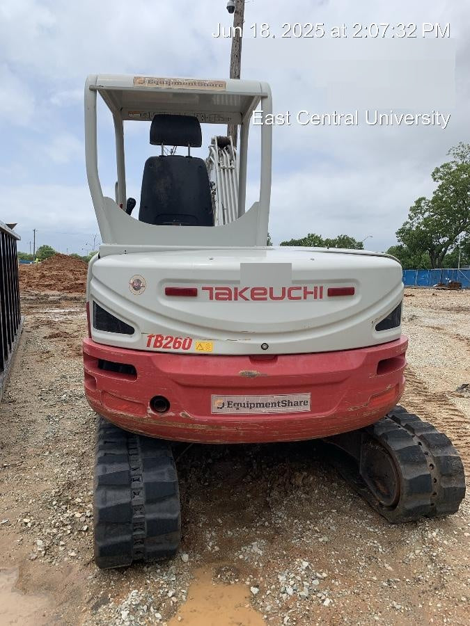 2019 Takeuchi TB260 Takeuchi TB260 Canopy w/Rubber Tracks, Auxiliary Hydraulics, Standard Blade, Manual QC