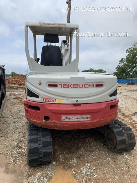 2019 Takeuchi TB260 Takeuchi TB260 Canopy w/Rubber Tracks, Auxiliary Hydraulics, Standard Blade, Manual QC