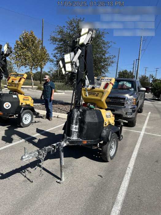 2022 Allmand NLV3GR (4) LED Light Fixture 350W, 23' Vertical Mast, 3kW Prime, Towable, ES Decals, T3