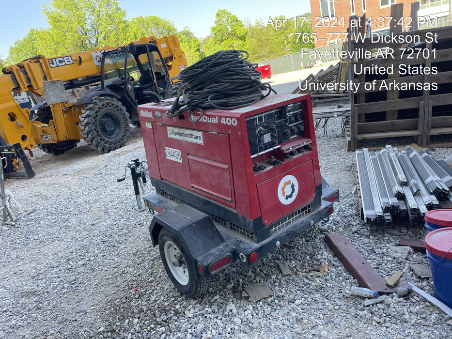 2023 Shindaiwa DGW400MDL Kubota D902 Engine, 23 HP, Dual Op Welder, Wire, Arc, Droop Stick, Tig, and CC Stick Functionality, Simulphase, 3 Phase and 1 Phase Gen Output, Single Axle NB Trlr, Slr Trckl Chrg 12V 12W, Fire Ext