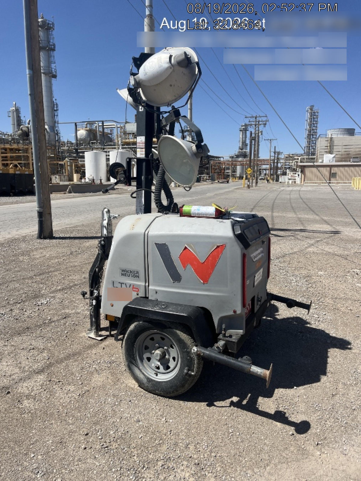 2018 Wacker Neuson LTV6L-MH Wacker Neuson LTV6L Mobile Light Tower w/Fuel Level Sensor Installed