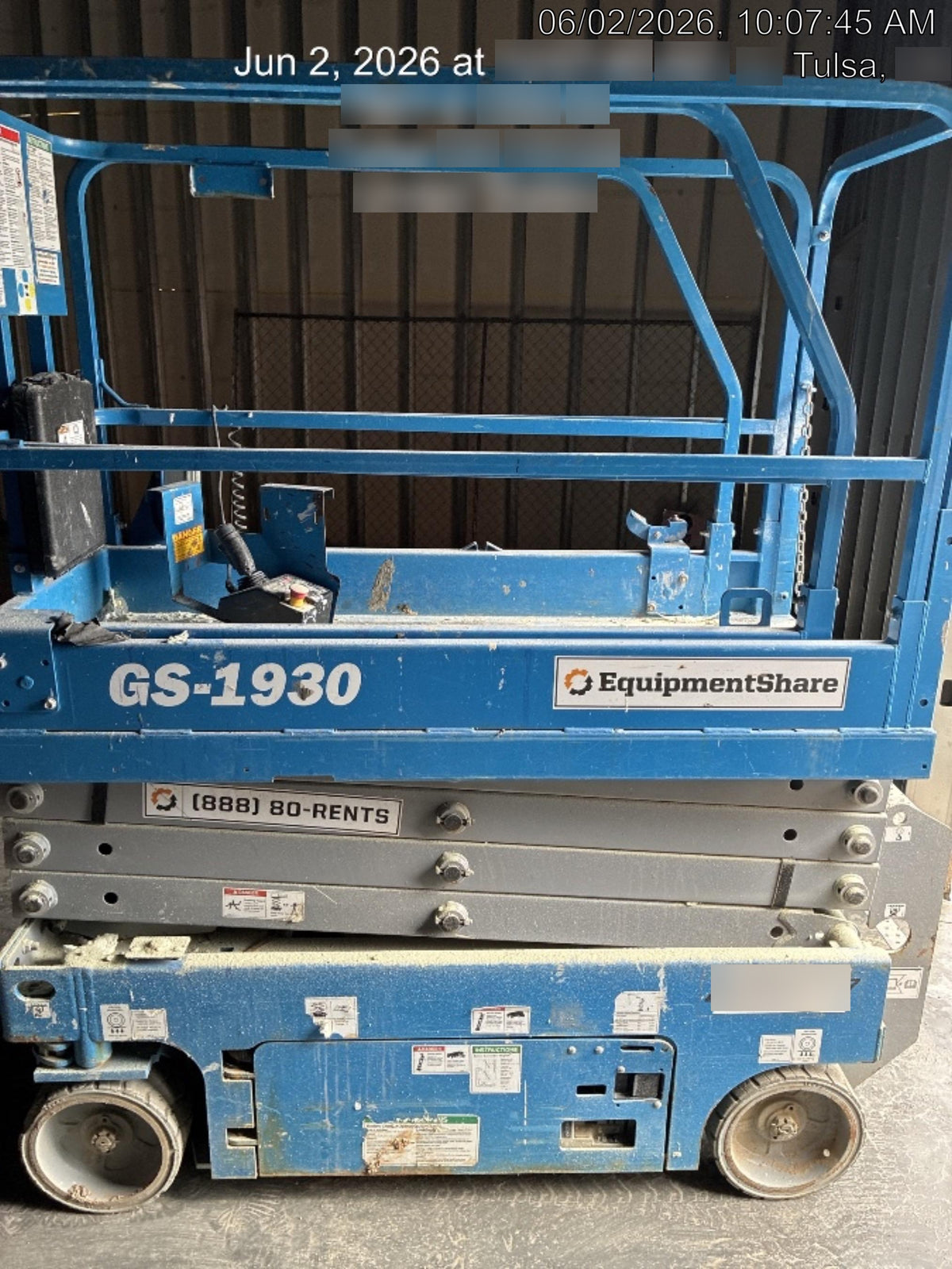 2019 Genie GS-1930 Fixed rails with chain Entry