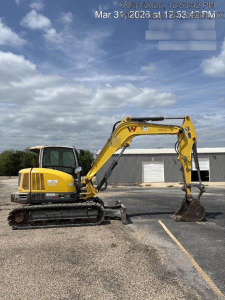 Wacker Neuson ET90 Enclosed Cab, Hybrid Tracks, Long Dipperstick, Bucket