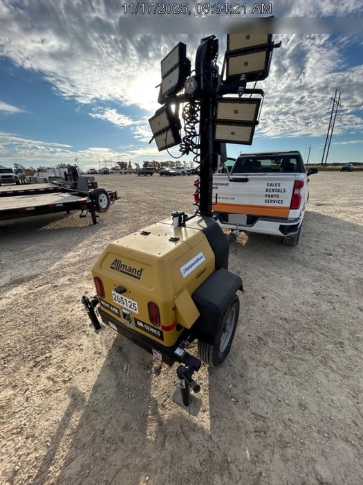 2022 Allmand NLV3GR (4) LED Light Fixture 350W, 23' Vertical Mast, 3kW Prime, Towable, ES Decals, T3