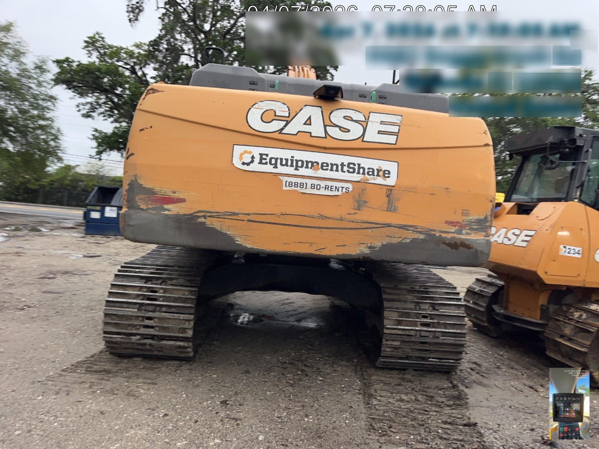 2017 Case CX350D CAB A/C, 13'-3" ARM, STEEL TRACKS