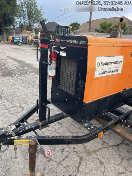 2021 Lincoln Electric Vantage 322 Vantage 322 Ready Pak 3 w/ Decals, ORANGE (includes trailer, cable rack, fender light kit) NO Telematics