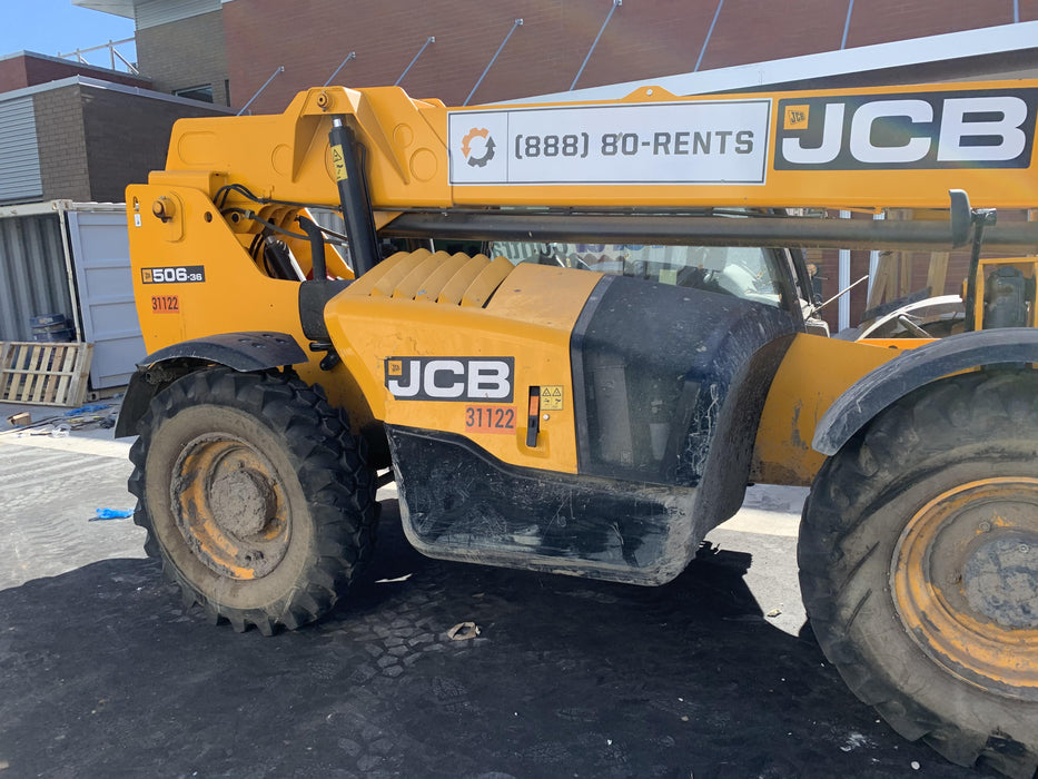 2019 JCB 506-36 Canopy, 74 HP, FF Tires, STD Worklight, Beacon, Aux Hydraulics, Lifting Eye, Back up Alarm, 48" Carriage, 48" Forks