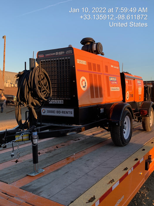 2021 Lincoln Electric Vantage 549X Ready Pak 3, ORANGE (includes trailer, cable rack, fender light kit)