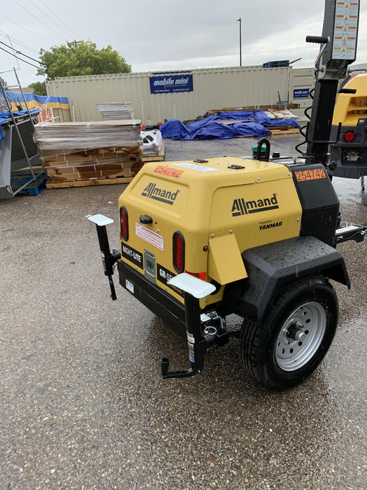 2022 Allmand NLV3GR (4) LED Light Fixture 350W, 23' Vertical Mast, 3kW Prime, Towable, ES Decals, T3