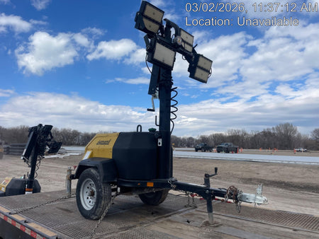 2022 Allmand NLV3GR (4) LED Light Fixture 350W, 23' Vertical Mast, 3kW Prime, Towable, Deep Sea L401, Leveling Jacks, Yanmar T4F 5.8hp