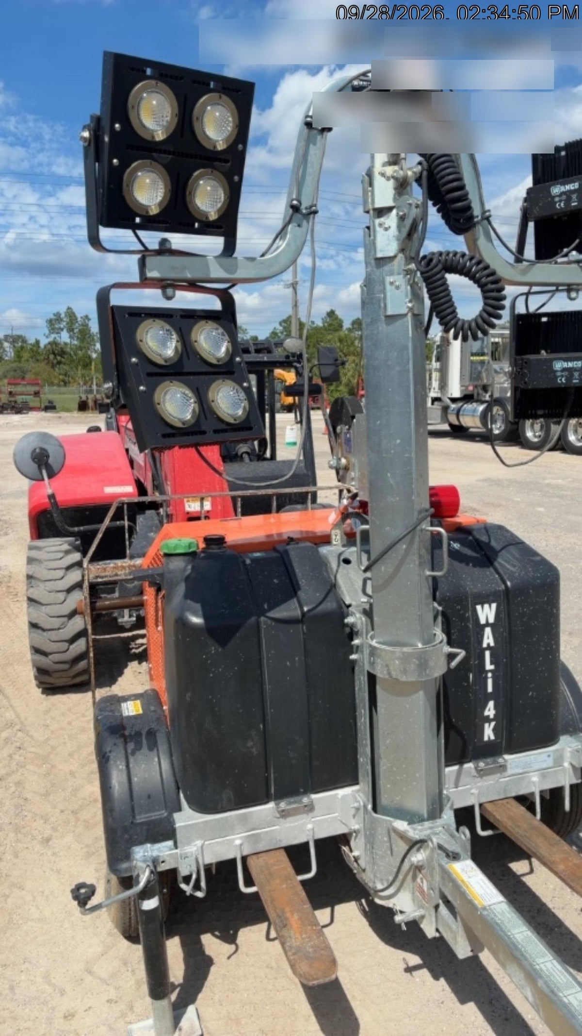 2024 Wanco WLTT-4MM4K Diesel, Mitsubishi L2E, 9.0HP @1800 rpm, Deep Sea Controller, Shore Power Plug, Auto Start, (4) 350W LED Floodlights, 4kW Generator, 60 Gal Fuel Tank, 2" Ball, T3