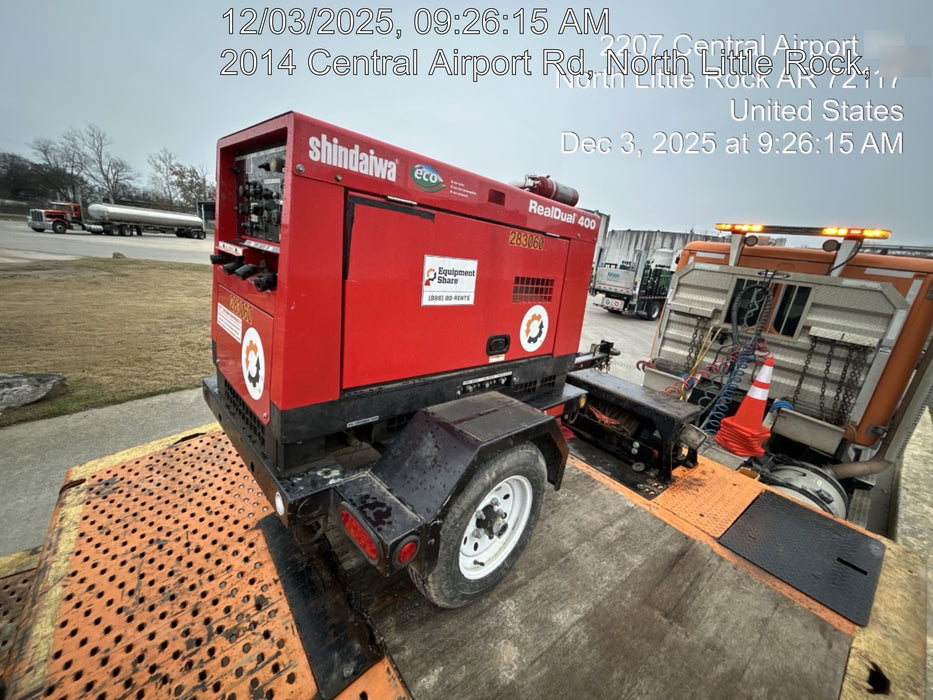 2022 Shindaiwa DGW400MDL Kubota D902 Engine, 23 HP, Dual Op Welder, Wire, Arc, Droop Stick, Tig, and CC Stick Functionality, Simulphase, 3 Phase and 1 Phase Gen Output, Single Axle NB Trlr, Slr Trckl Chrg 12V 12W, Fire Ext