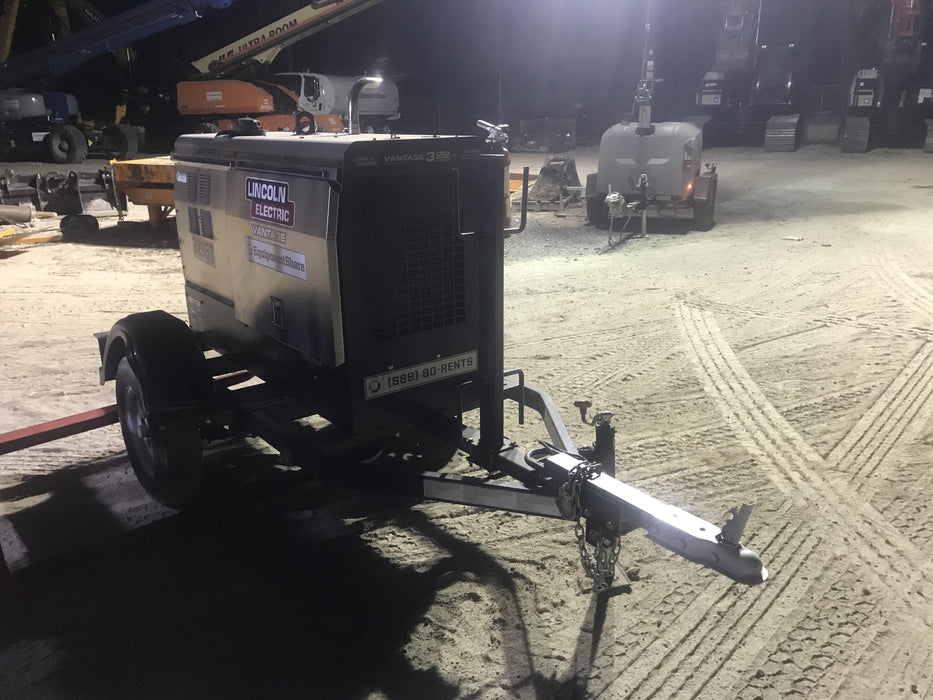 2019 Lincoln Electric Vantage 322 Welder Ready-Pak 3, Two wheel trailer, Fender and Light kit, Cable Rack