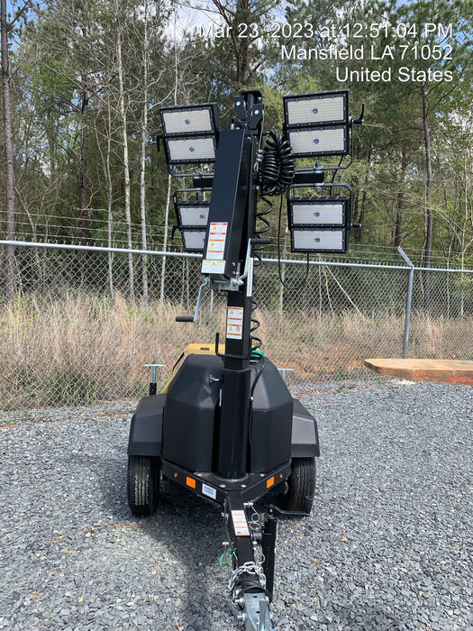 2022 Allmand NLV3GR (4) LED Light Fixture 350W, 23' Vertical Mast, 3kW Prime, Towable, Deep Sea L401, Leveling Jacks, Yanmar T4F 5.8hp