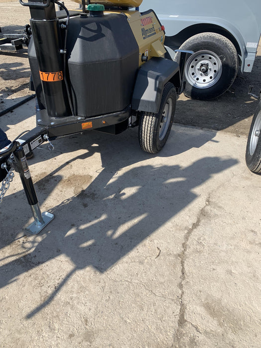 2022 Allmand NLV3GR (4) LED Light Fixture 350W, 23' Vertical Mast, 3kW Prime, Towable, Deep Sea L401, Leveling Jacks, Yanmar T4F 5.8hp