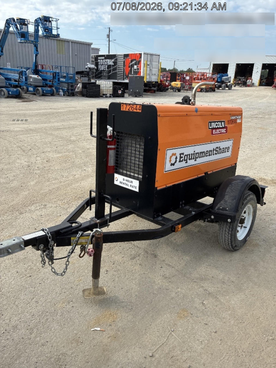 2021 Lincoln Electric Vantage 322 Vantage 322 Ready Pak 3 w/ Decals, ORANGE (includes trailer, cable rack, fender light kit) NO Telematics