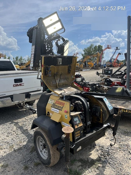 2022 Allmand NLV3GR (4) LED Light Fixture 350W, 23' Vertical Mast, 3kW Prime, Towable, Deep Sea L401, Leveling Jacks, Yanmar T4F 5.8hp