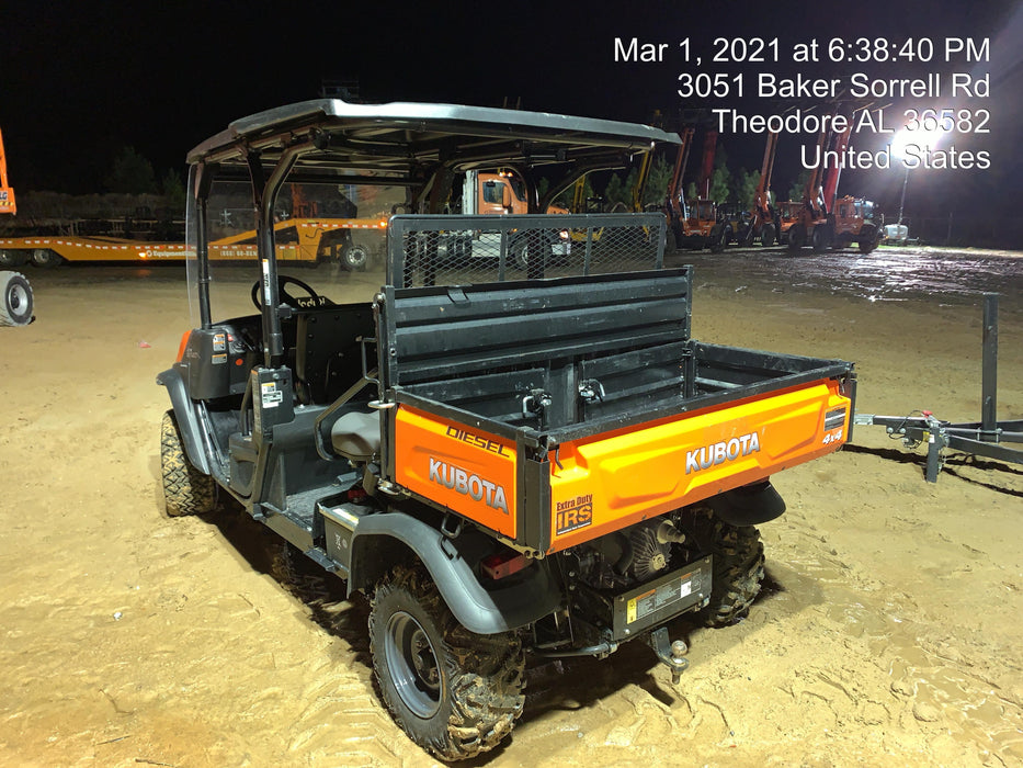 2020 Kubota RTV-X1140W-H 4wd Utility Cart, 4 Seat, Diesel, LED Strobe, Windshield Tempered Glass, Plastic Canopy, Wire Harness Kit, Backup Alarm