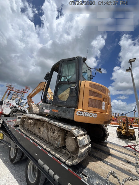 2018 Case CX80C CLOSED CAB, A/C, RUBBER TRACKS PADS, 7'-2" ARM