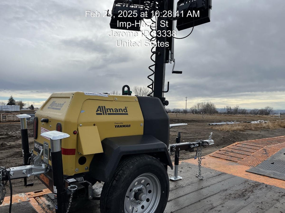 2022 Allmand NLV3GR (4) LED Light Fixture 350W, 23' Vertical Mast, 3kW Prime, Towable, ES Decals, T3