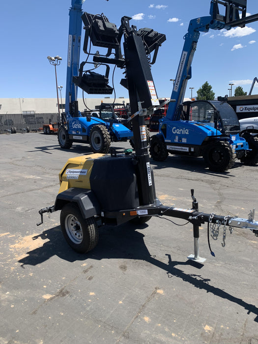 2021 Allmand NLV3GR (4) LED Light Fixture 350W, 23' Vertical Mast, 3kW Prime, Towable, Deep Sea L401, Leveling Jacks, Yanmar T4F 5.8hp