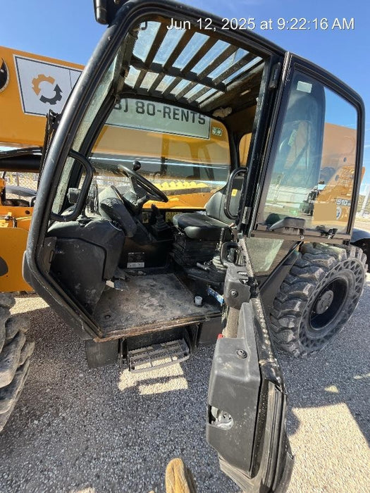 2020 JCB 510-56 Cab/Heat/Air, 74 HP, Solid Tires, STD Worklight, Beacon, Aux Hydraulics, Lifting Eye, Back up Alarm w/66" Carriage/60" Forks