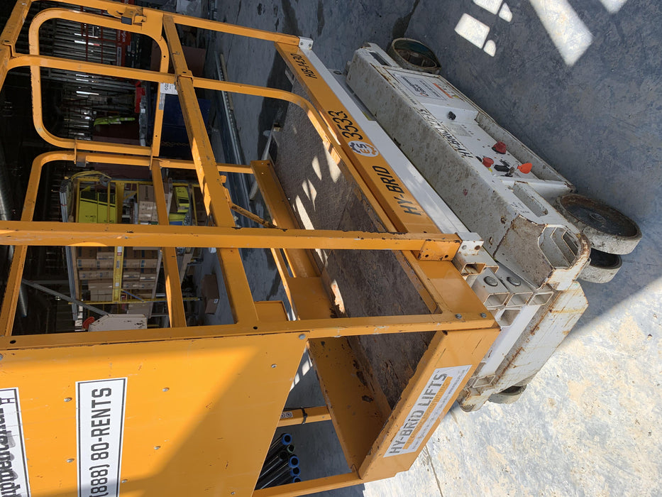 Custom Equipment HB-1430 Hy-Brid Scissor Lift
Platform capacity up to 670 lbs
Working height up to 20 ft
Weighs under 1,700 lbs
Non-marking wheels