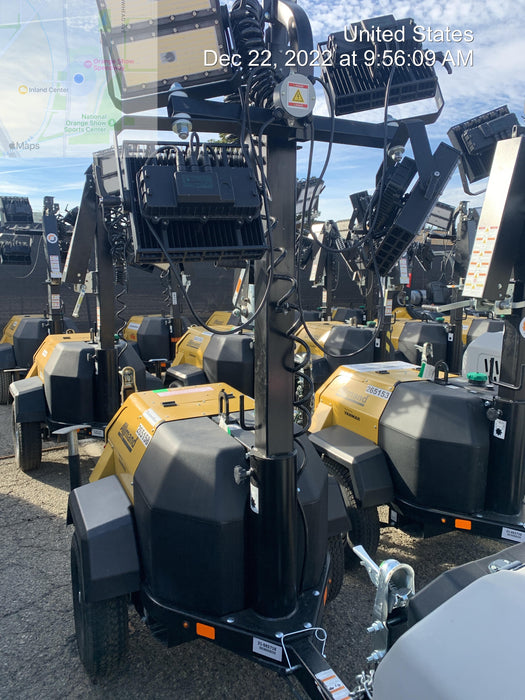 2022 Allmand NLV3GR (4) LED Light Fixture 350W, 23' Vertical Mast, 3kW Prime, Towable, ES Decals, T3