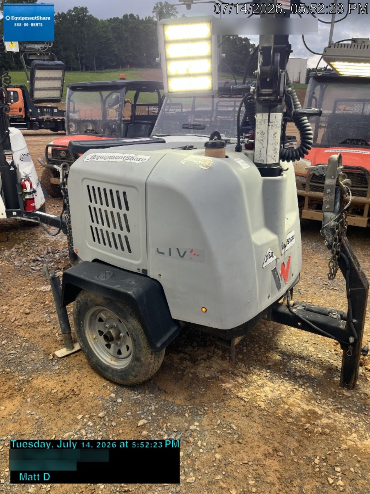 2019 Wacker Neuson LTV6K-LED Standard LED Towable Light Tower w/None