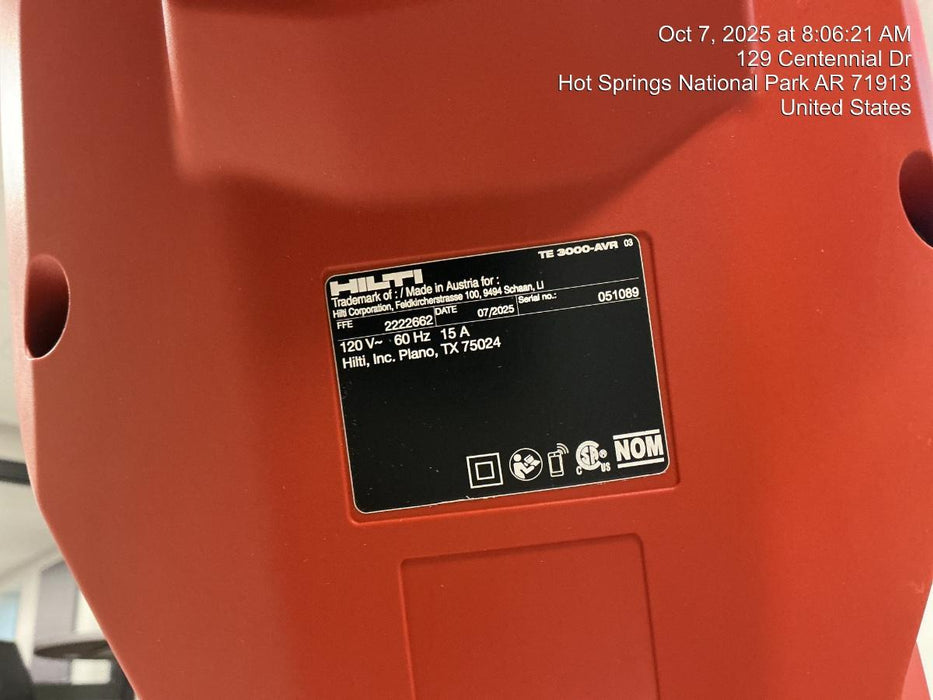 2025 HILTI TE 3000-AVR