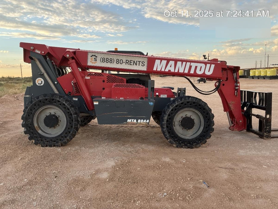 2018 Manitou MTA8044 MTA 8044 - 74 HP T4, Canopy, Worklights/Strobe, Beacon, 66" Carriage, 48" Forks, Solid Tires, Lift Hook, Aux Hydraulics