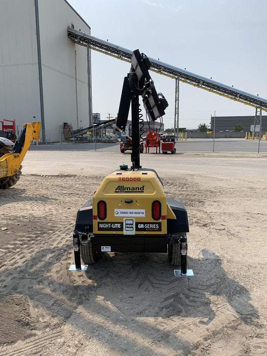 2021 Allmand NLV3GR (4) LED Light Fixture 350W, 23' Vertical Mast, 3kW Prime, Towable, Deep Sea L401, Leveling Jacks, Yanmar T4F 5.8hp