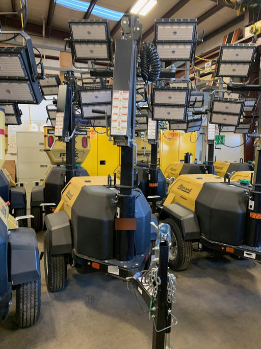 2022 Allmand NLV3GR (4) LED Light Fixture 350W, 23' Vertical Mast, 3kW Prime, Towable, ES Decals, T3